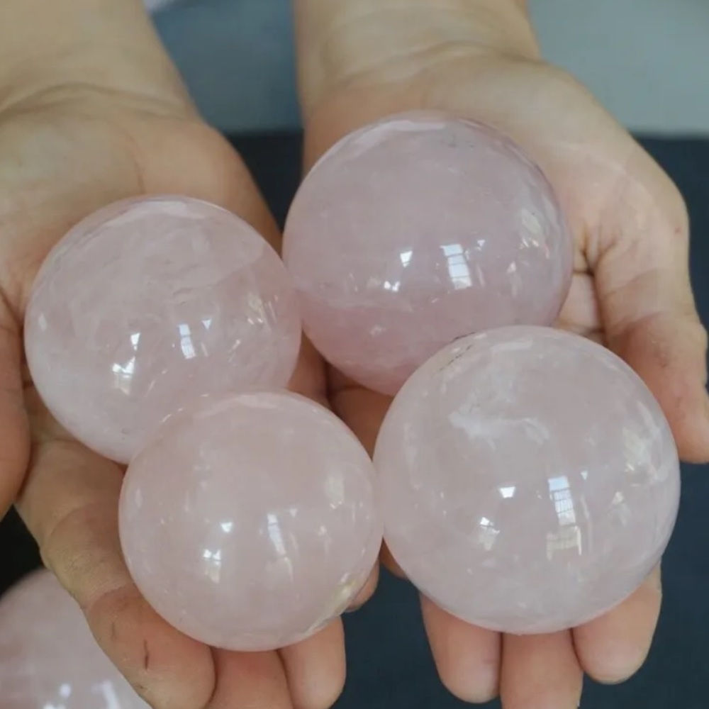 Beautiful natural rose quartz sphere